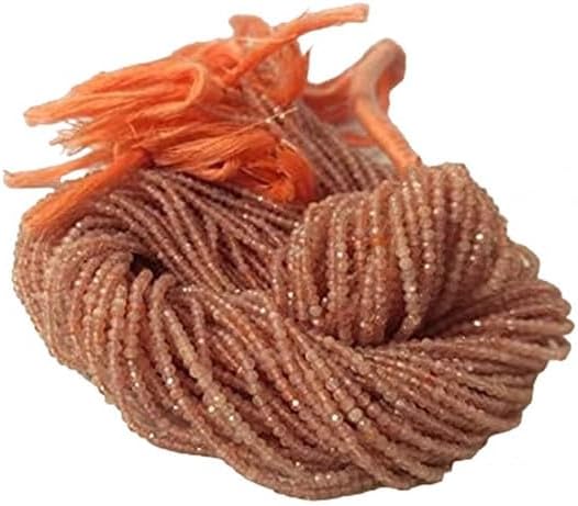 Natural Micro Peach Moonstone Faceted Rondelle Beads 2-2.5mm Beads 13 INCHES lot of 25 Strands CHIK-STRD-99323