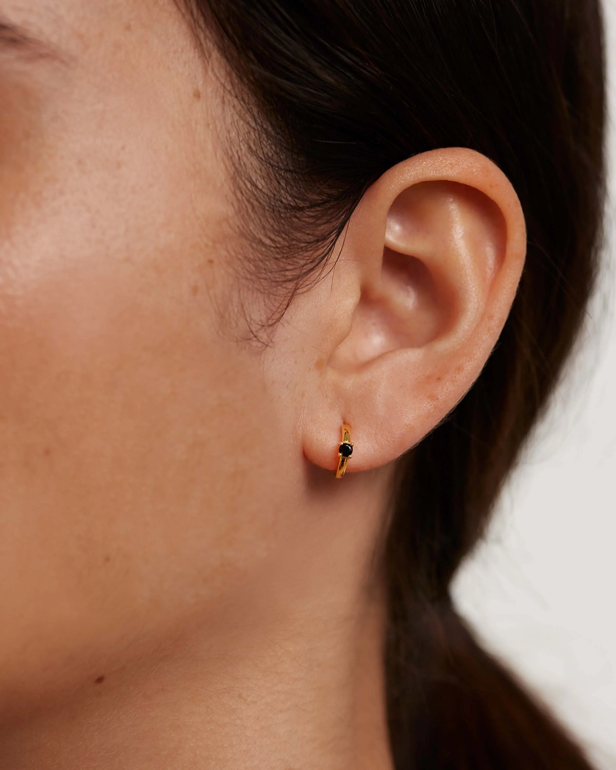 Black Solitary Earrings