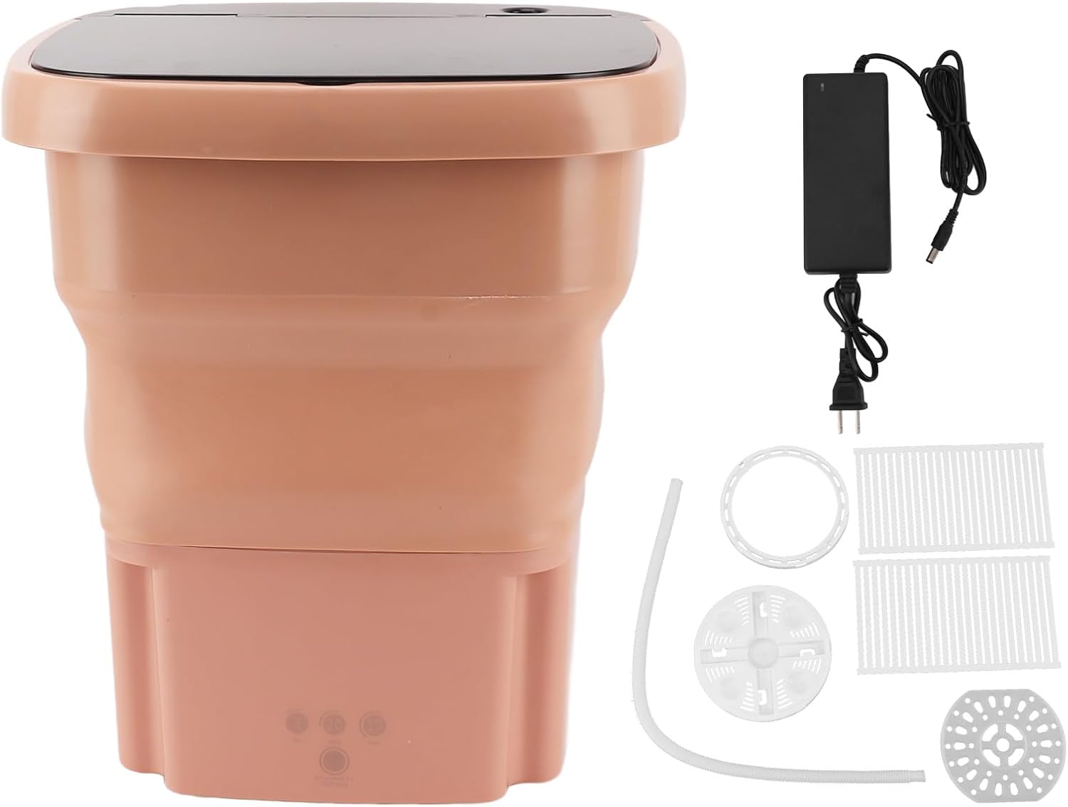 Fockety Portable Washing Machine, 15L Foldable Mini Washing Machine & Dryer Combo, Mini Washer for Socks, Baby Clothes, Towels, Underwear, Small Items, Apartment, Dorm, (US Plug 110V)