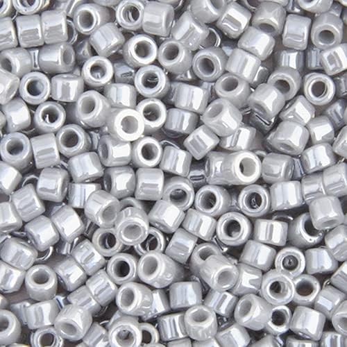 Miyuki Delica 11/0 - Grey Ghost Opaque Luster DB1570-250gms Bag of Japanese Glass Beads Bulk Bag of Japanese Glass Beads