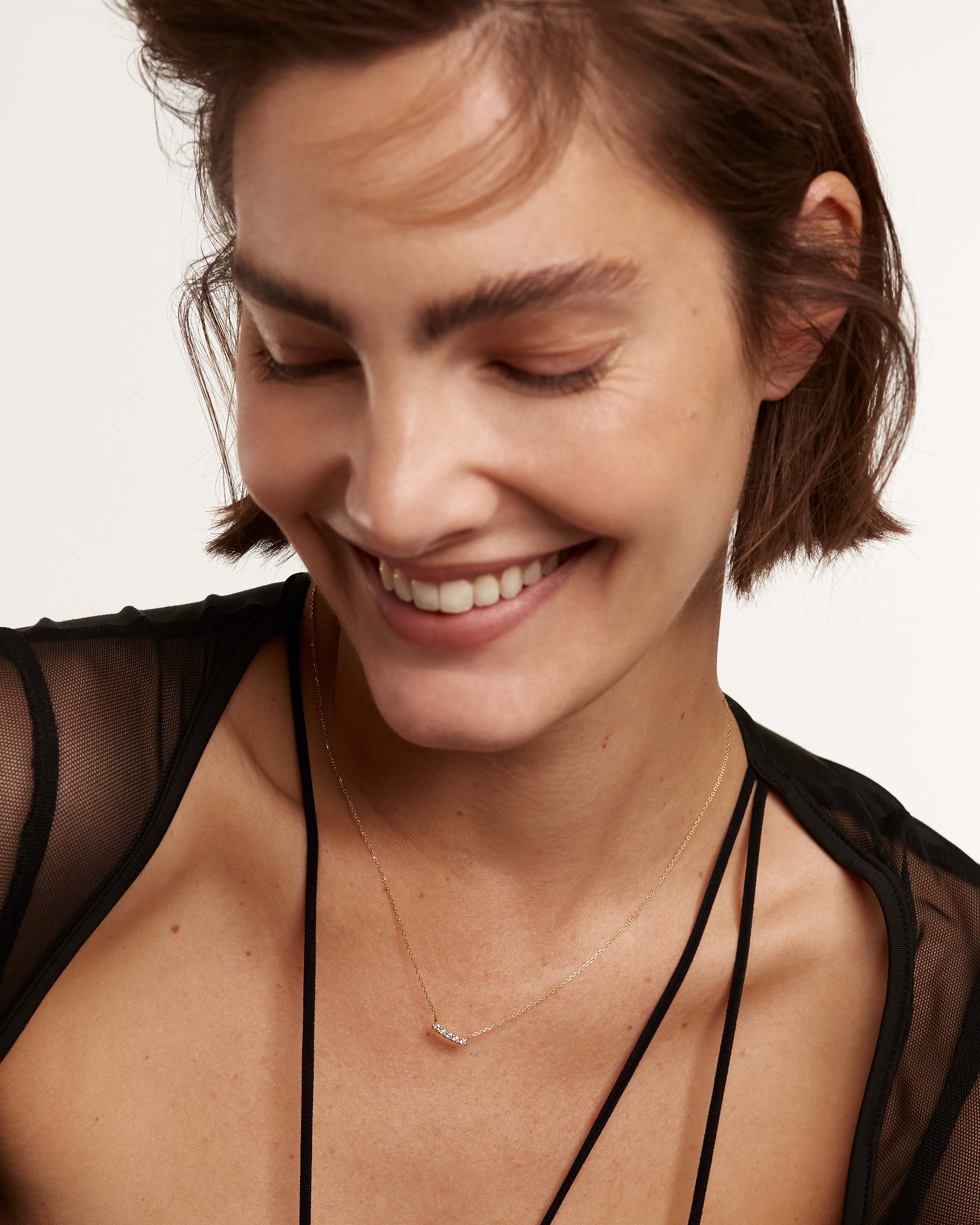 Diamonds and Gold Eternity Necklace