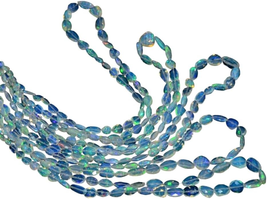 Ethiopian Welo Opal High Fire Gemstone 6-10mm Faceted Nugget Beads Tumbled 16''