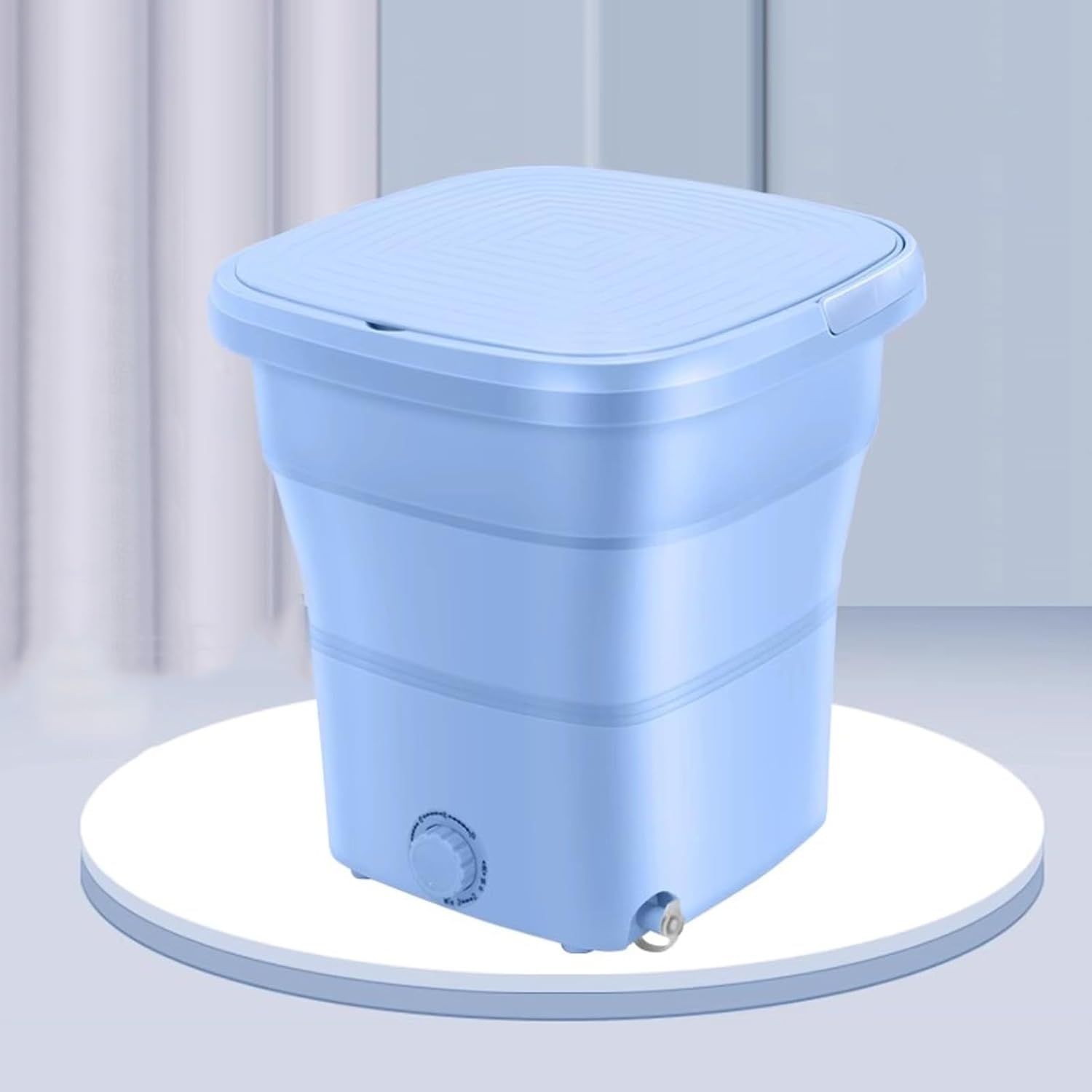 Portable Mini Washing Machine, 12L 2 In 1 Collapsible Mini Washer, Foldable Small Smart Laundry Machine, for Travel, Apartment, Dorm, Camping, RV, Underwears, Socks, Baby Clothes(Blue)