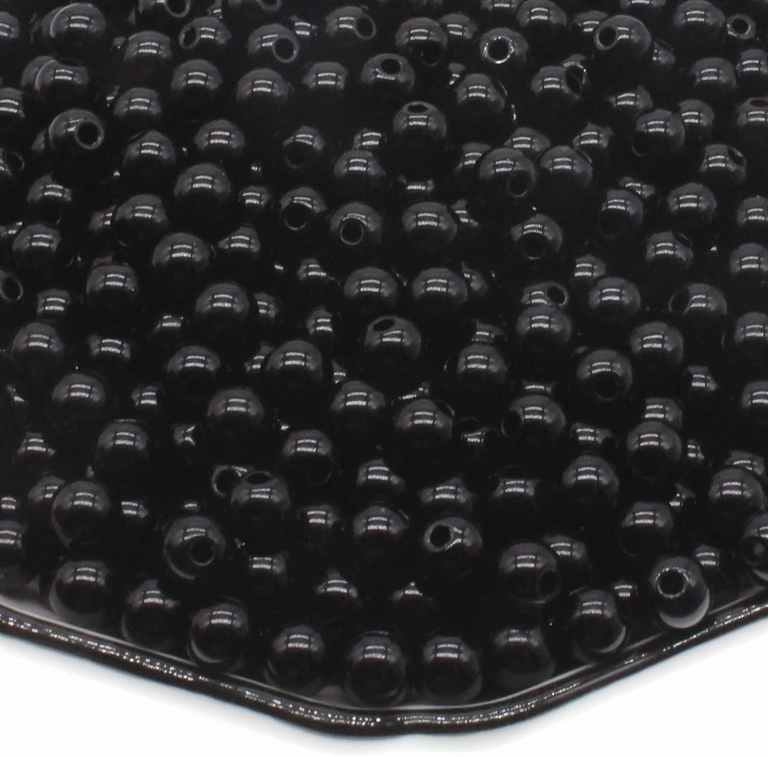 Black Round Spacer Beads for Jewelry Making - 4/6/8/10/12/14/16/18/20mm - DIY Jewelry Accessories - (Color: 2-Black/Size: 14mm-500Gr)