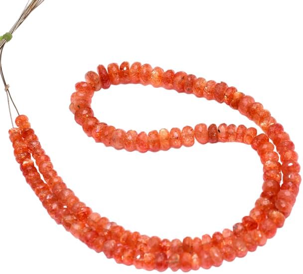 Sunstone Fire Gemstone Rondelle Faceted Beads | 4mm-7mm Beads 16inch 10 Strand CHIK-STRD-86736
