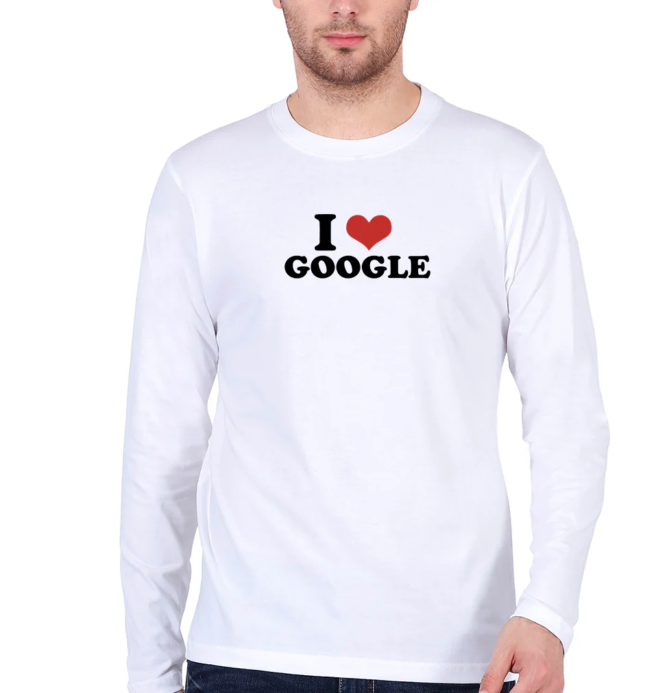 I LOVE GOOGLE Full Sleeves T-Shirt for Men