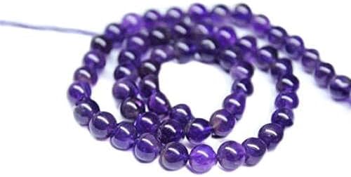 1 Strand African Amethyst Round Ball Smooth 16'' Long Strand Gemstone Beads, Jewelry Supplies for Jewelry Making, Bulk Beads, for Meditation Jewellery for Reiki Healing Mystic Gemstone Size 6mm