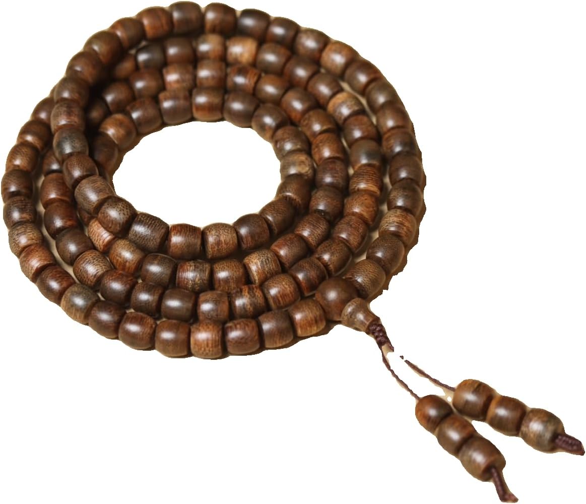 Fusen Red Clay Agarwood Aquilaria Hand-Stranded Prayer Beads Multi-Circle 8mm*108 Beads Barrel-Shaped Beads Floral Honey Aroma Cool Sweet Sinking Grade
