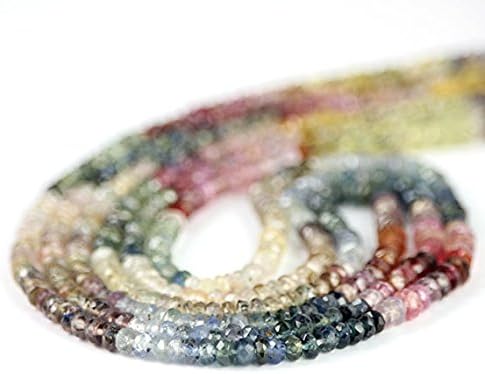 13 inch natural beads strand of 2.5-3mm faceted rondelle sapphire gemstone beads for DIY jewelry - necklace, bracelet, earring, ring.