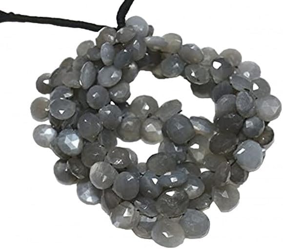 Grey Moonstone Heart Shape Beads, Faceted Beads, Moonstone Heart Beads, 11mm - 13mm 10 Inch lot of 10 Strands CHIK-STRD-95095