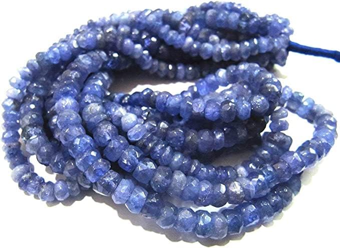 Hanumat Gems AAA Quality Natural Tanzanite Rondelle Faceted Beads, 5 to 6 mm Genuine Tanzanite Beads, Strand 8 inches Long, Semi Precious Gemstone Beads