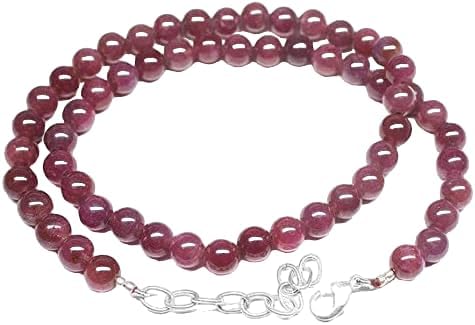 HAND_CRAFTED 1 strand red ruby round ball smooth 16'' long strand gemstone beads, jewelry supplies for jewelry making, bulk beads, for meditation jewellery gemstone 7mm YO-NECK-12609