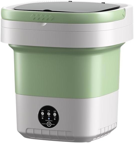 Portable Washing Machine, 12L Large Capacity Laundry Washer Cleaning for Underwear, Baby Clothes, Shirts,Small Delicates. Foldable Mini Washer and Dryer Combo for Apartment,Hotel,Camp,RV,Travel(Green)