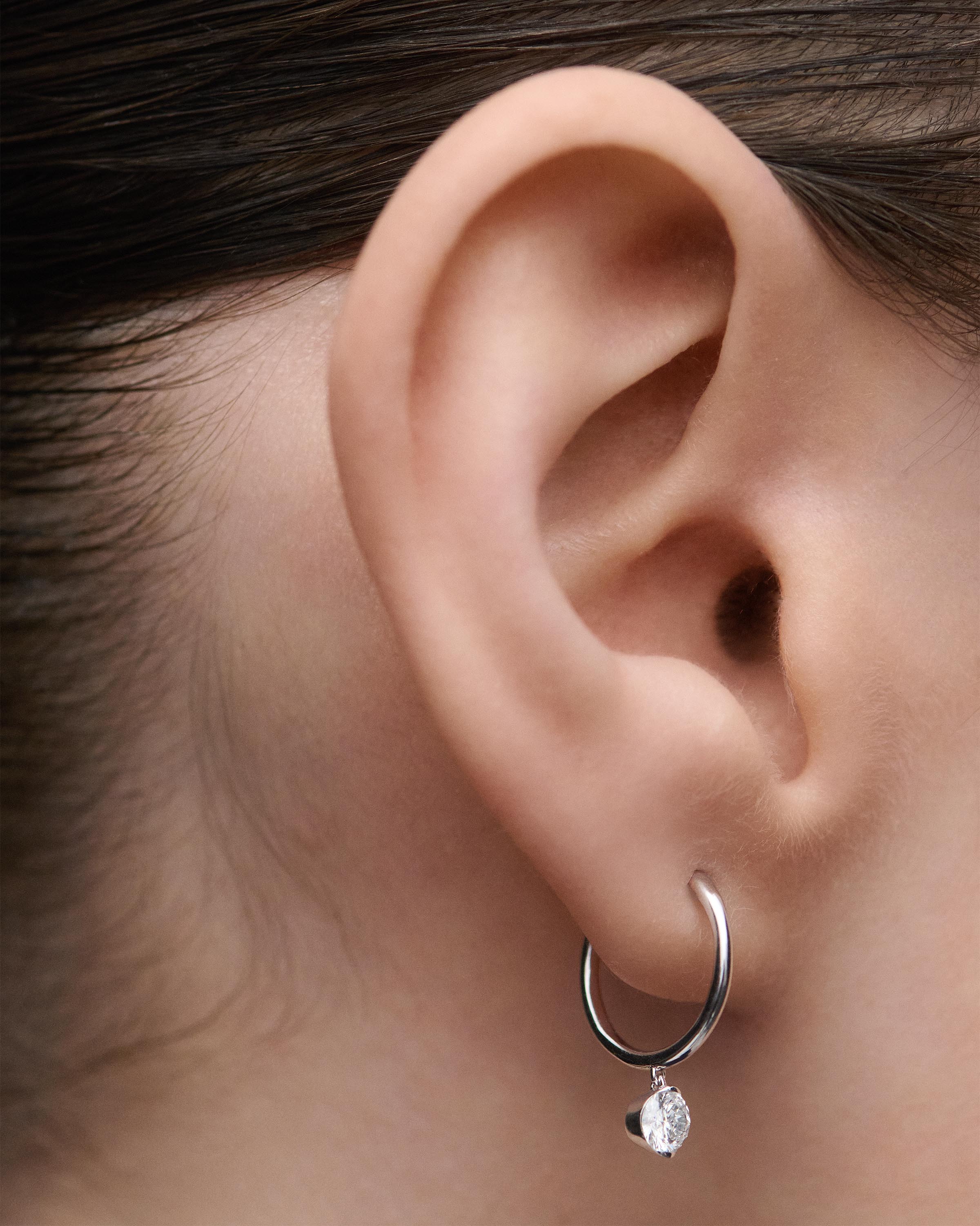 Diamond and white gold Grace Mini hoops