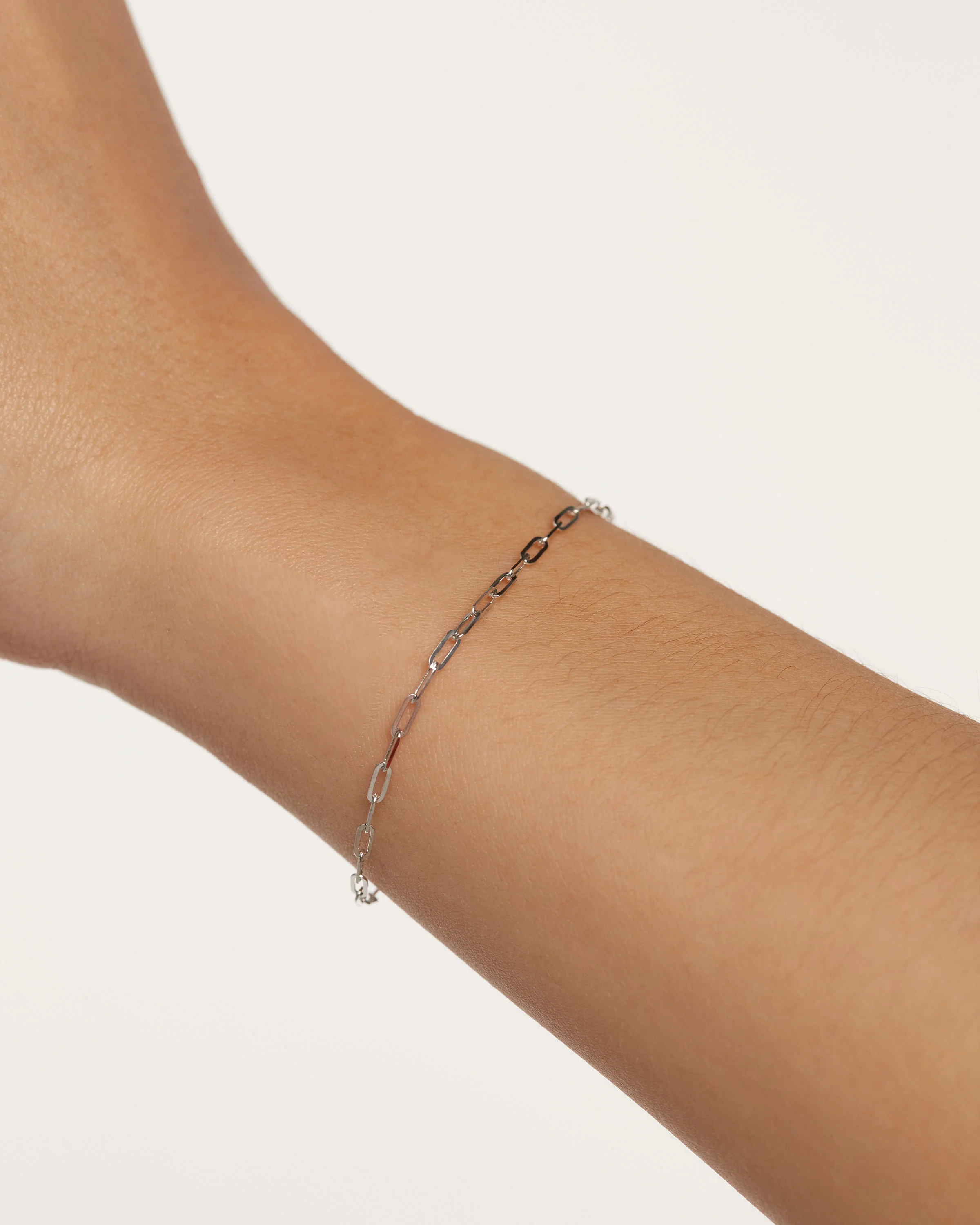White Gold Cable Chain Bracelet