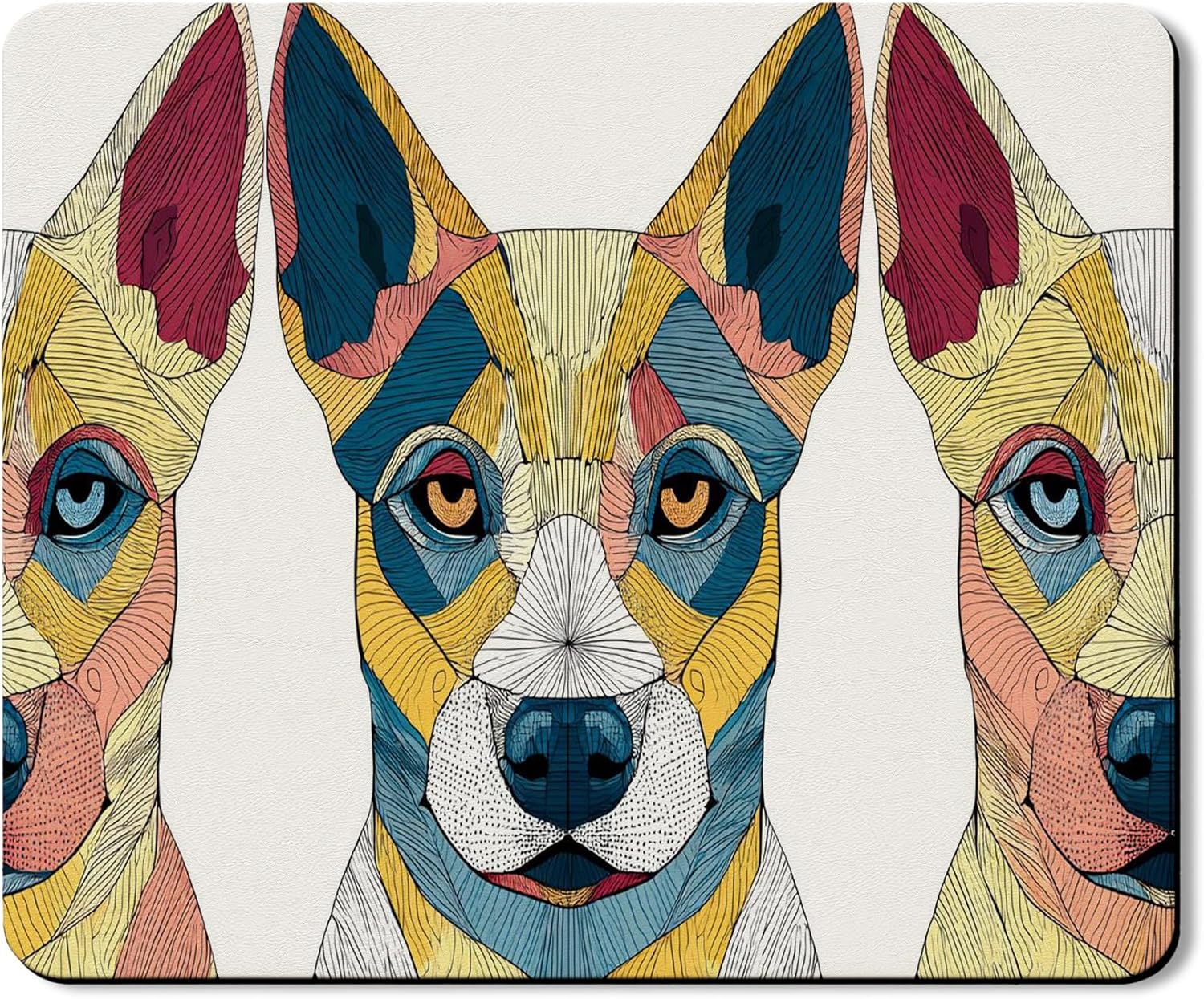 Colorful Geometric Washer Dryer Top Protector Mat, Modern Abstract Design Anti-slip Waterproof Mats for Laundry Room, Vibrant Patterned Appliance Covers 20x24 Inch