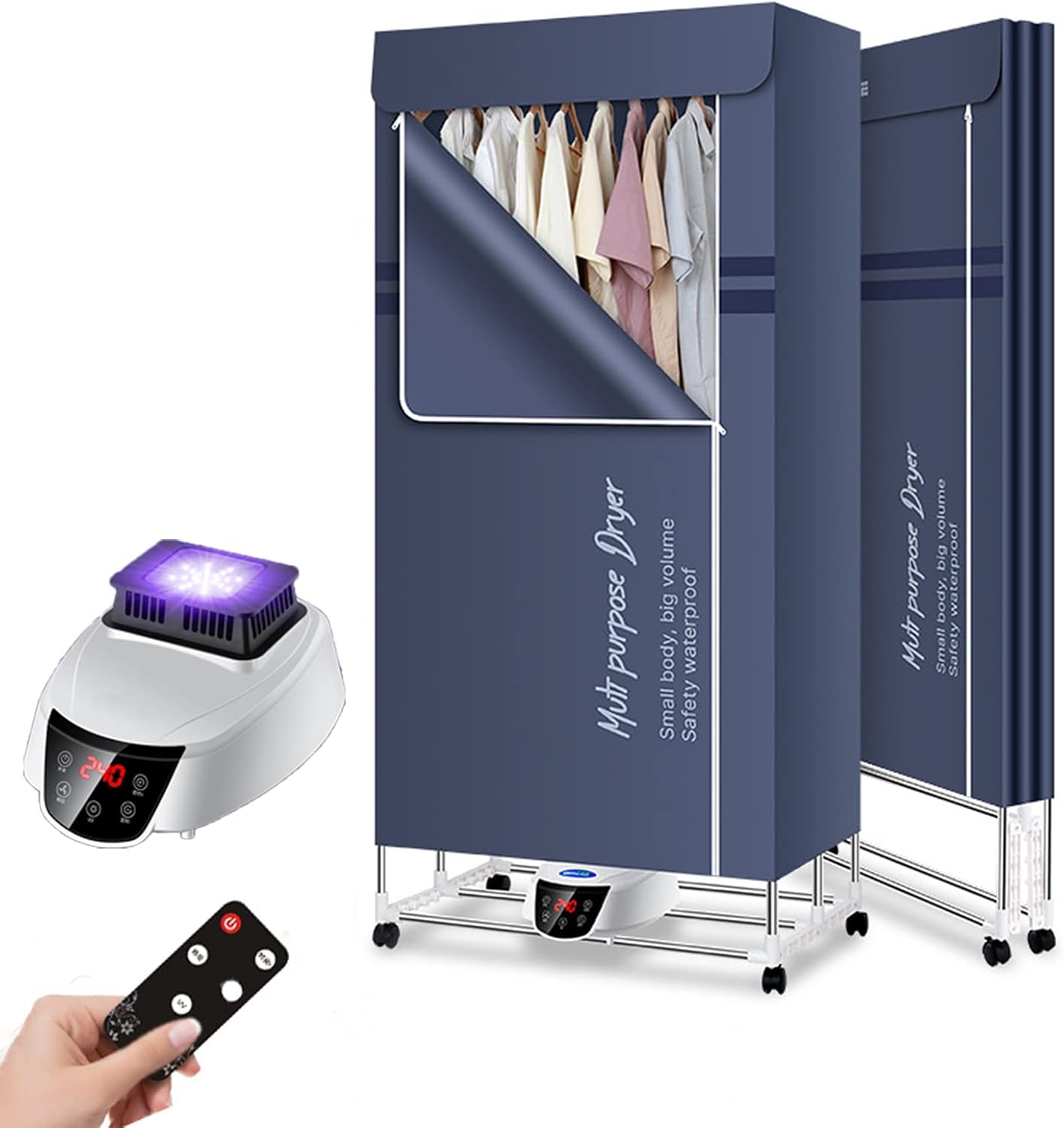 Electric Airer Clothes Dryer,Indoor Foldable 1300w Clothes Drying Rack Heated,Heated Airer with Remote Control Adjustable Timer Low Noise,Electric Clothes Dryers Indoor Low Energy The New