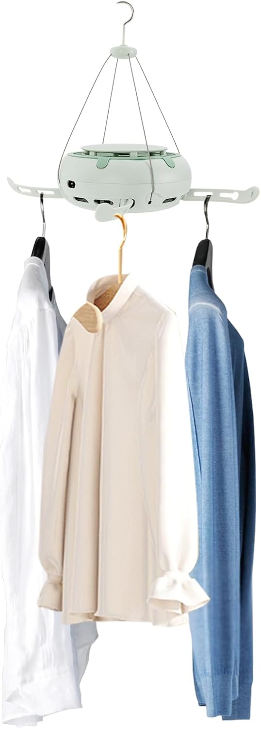 Portable Clothes Dryer,Electric Multifunctional Clothe Dryer Heated Foldable Drying Rack Airer with Timer and 10 Clip Hooks,Compact Clothes Dryer Machine for Family Living Rooms, Traveling, Hotels