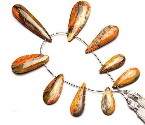 8 inch Strand of Natural Bumble Bee Jasper 22x10-45x12 mm pear Smooth briolette Beads for DIY Jewelry Making. |BRIO_01368
