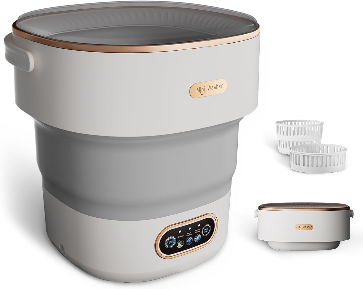 Mini Laundry Machine 16L, Portable Washing Machine and Spinner - Foldable & Compact for Baby Clothes, Underwear, Socks, Ideal for Travel, Dorm, Apartment, Camping