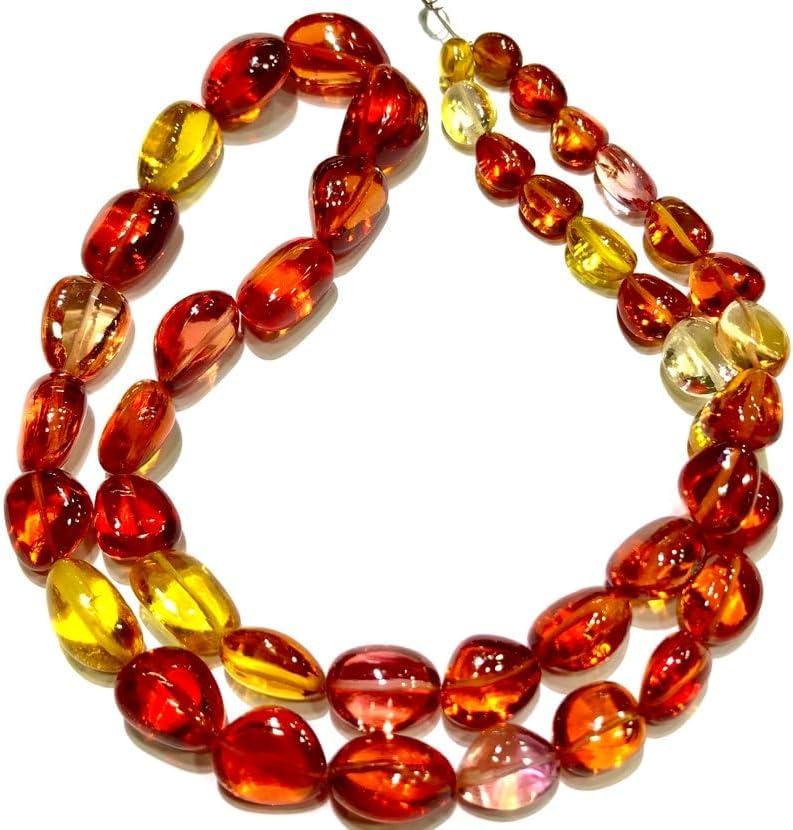 Natural PADPARADSCHA Sapphire Nuggets Smooth Beads 7-12 MM 22 inch Long String Jewelry Making Gemstone Beads for Necklace Bracelet