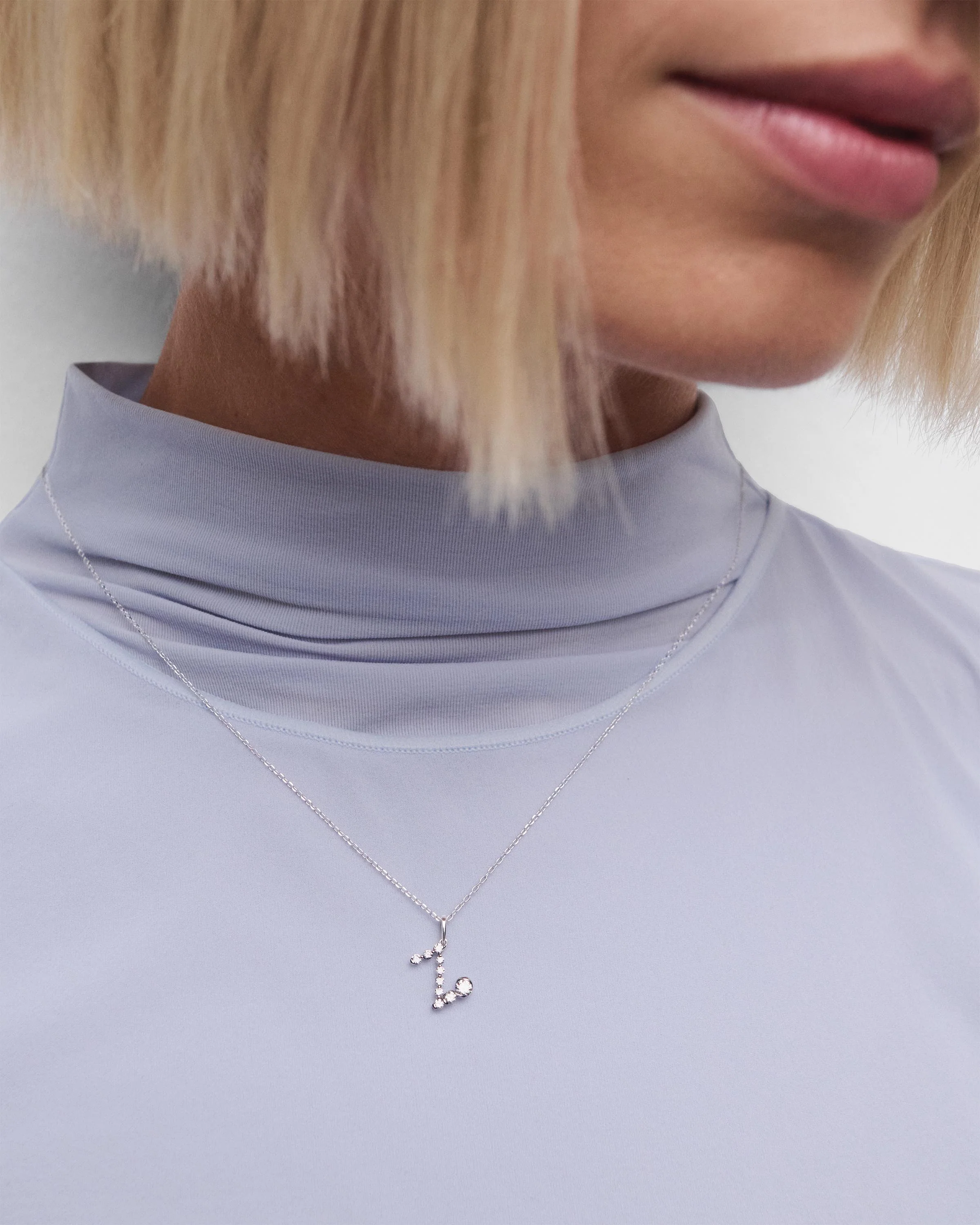 Diamonds and white gold Z initial pendant