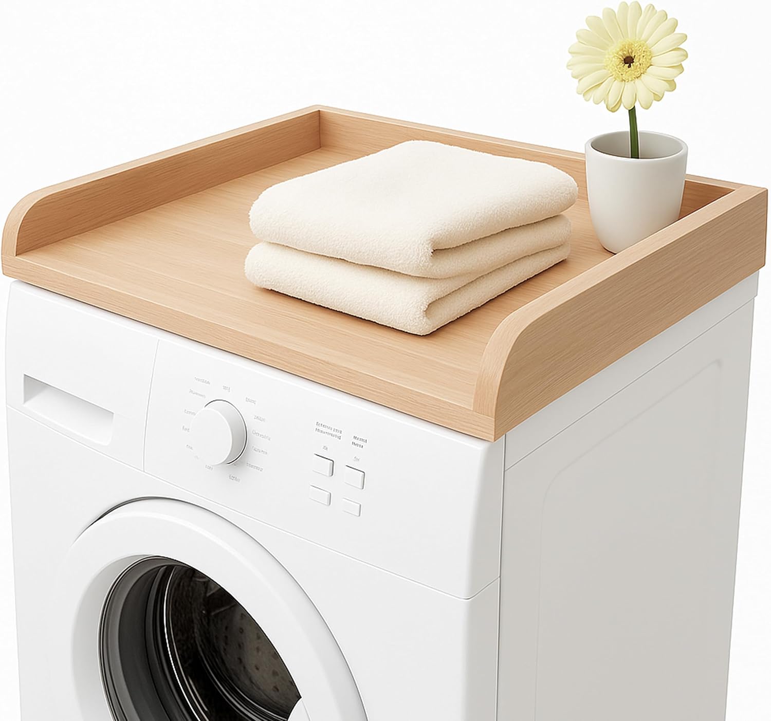 Skywin Washer Dryer Countertop 24 x 29.9 x 3.1 Inches, Single Real Solid Wood Butcher Block (Unfinished Plain Wood Surface) for One Unit Only (Washer or Dryer), Countertop Over Laundry Machine