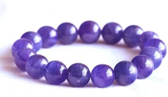 Beads Gemstone 1 Strands Natural Purple Blue Tanzanite Stretch Finish Bracelet Round Big Beads タンザナイト 12mm 05081 Code-HIGH-23153