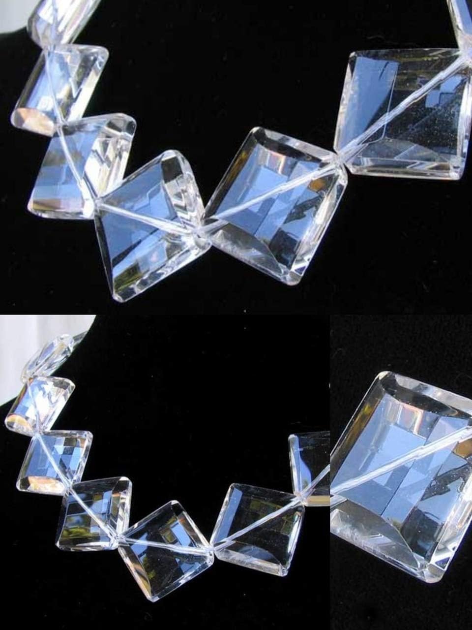 Sparkling Designer Faceted (Pin Cushion Cut) 20mm Quartz Bead Strand 110449 for Jewelry Making
