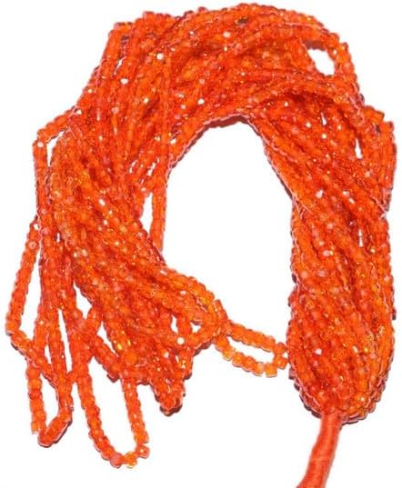 Orange Zircon Gemstone Rondelle Faceted 3mm Beads 13