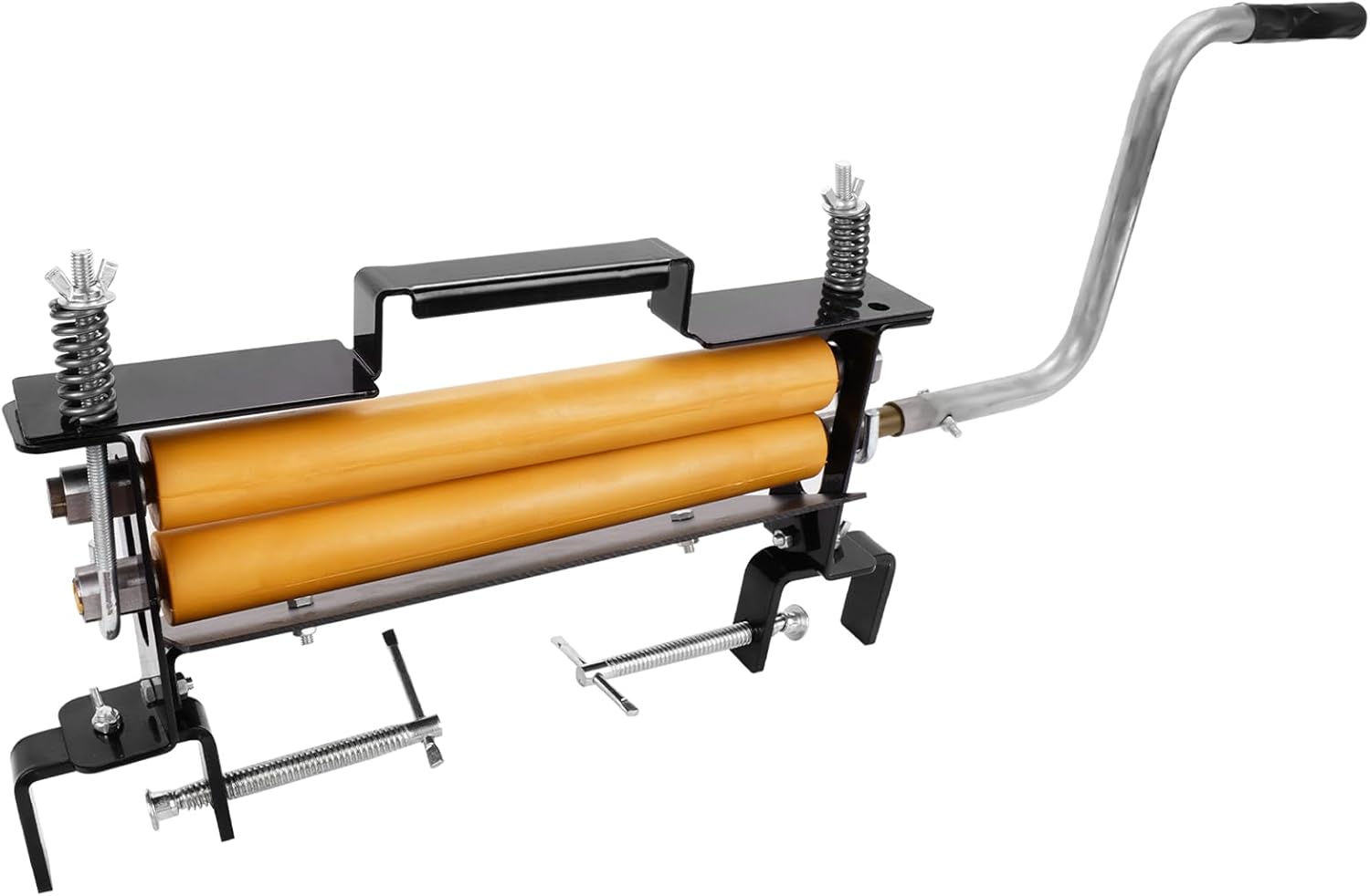 Hand-Crank Clothes Wringer - Solid Wood Tan Rollers, Removes 95% Water, Portable Laundry Dehydrator for Efficient Water Removal