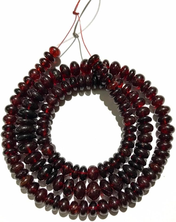 Natural Garnet rondelle Smooth Beads 5x8 19 inch Long String Jewelry Making Gemstone Beads for Necklace Bracelet