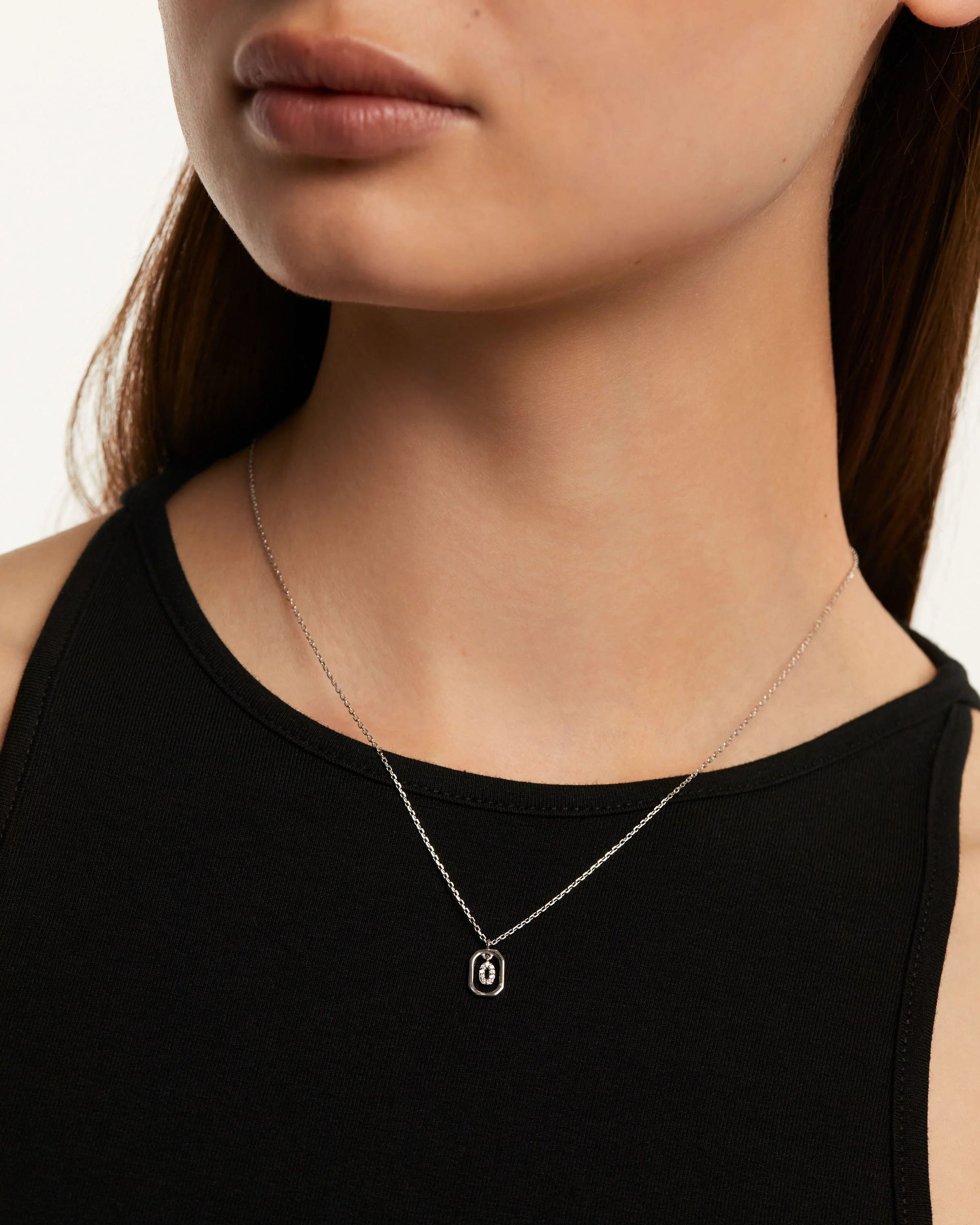 Mini Letter O Silver Necklace