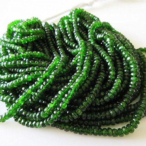natural chrome tourmaline rondelle loose gemstone spacer beads strand 3mm 4mm
