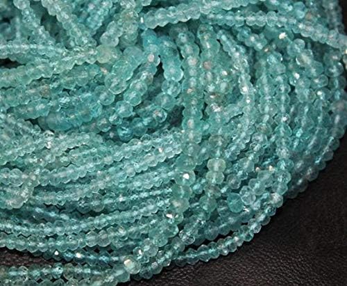 10 Strands Green Apatite Faceted Micro Rondelle Gemstone Loose Craft Beads 14 Inch Long 3.5mm Code-HIGH-26853