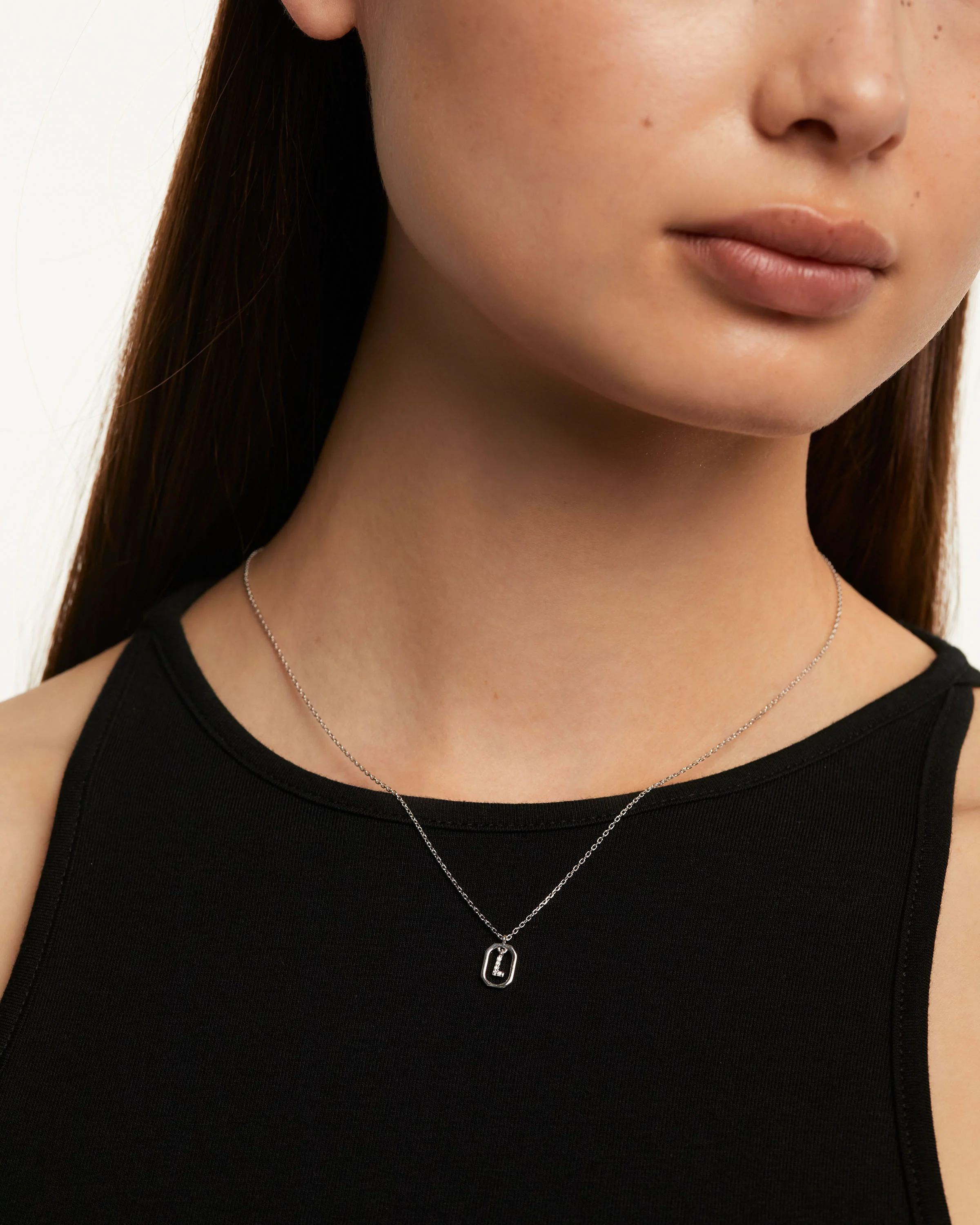 Mini Letter L Silver Necklace