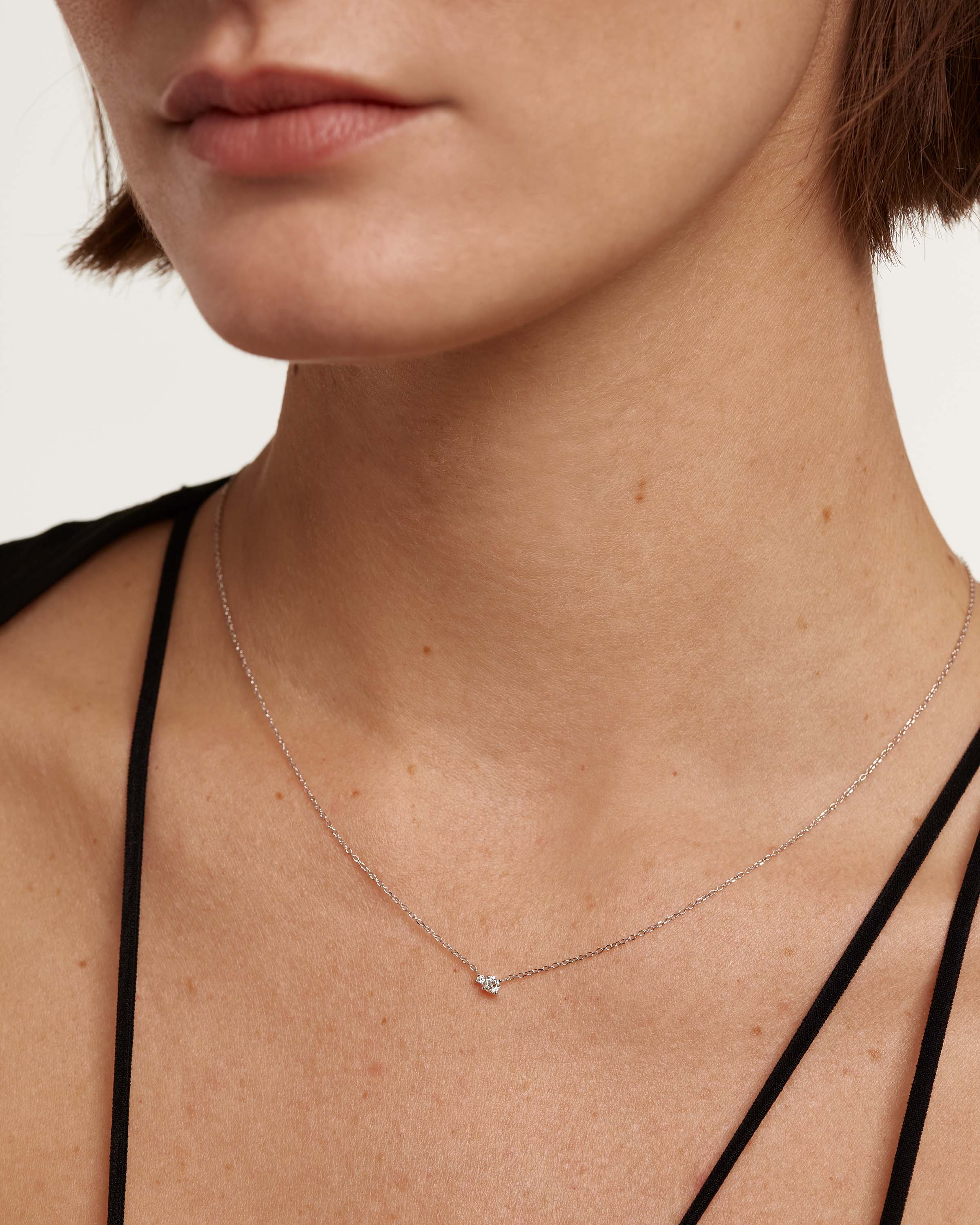 Diamonds and White Gold Duo Necklace