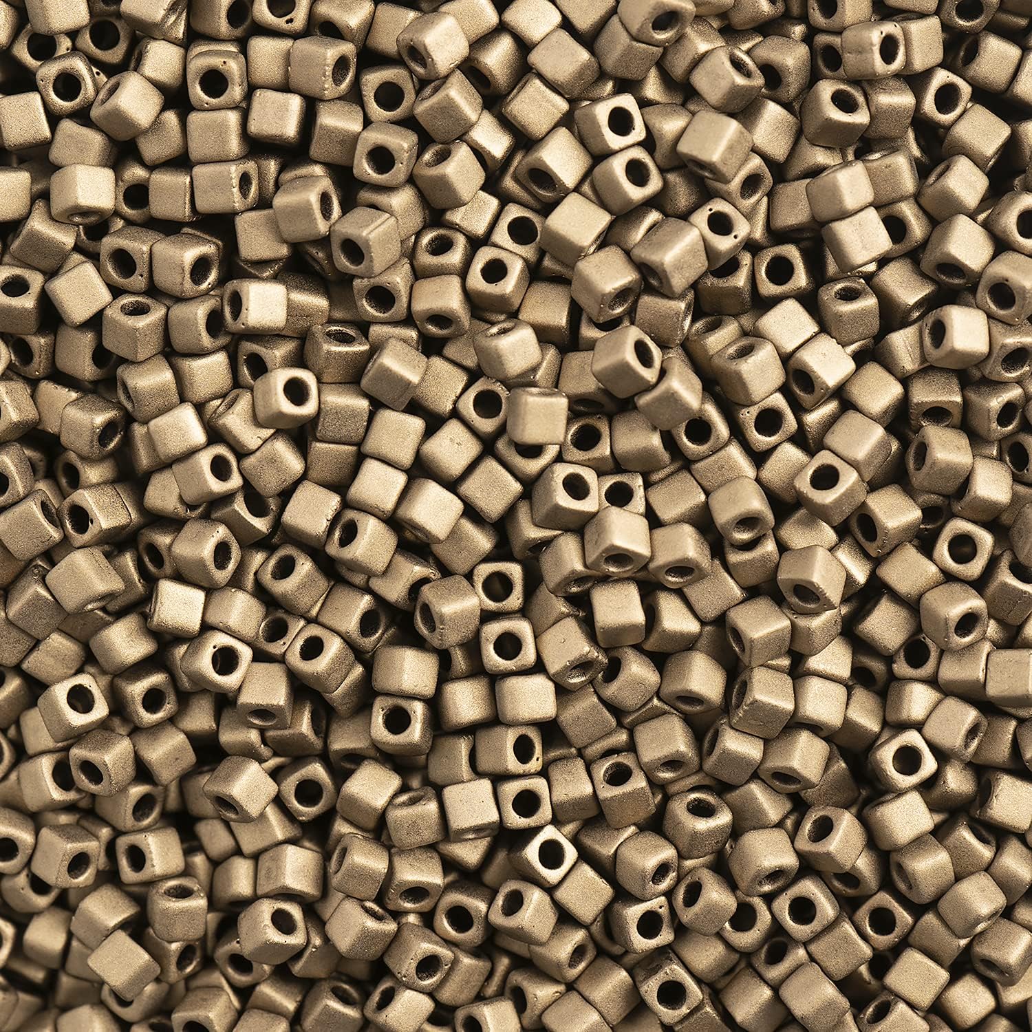 Miyuki Square/Cube Beads 1.8mm Dark Bronze Matte Metallic 250 Gram Bulk Bag Japanese Glass Beads