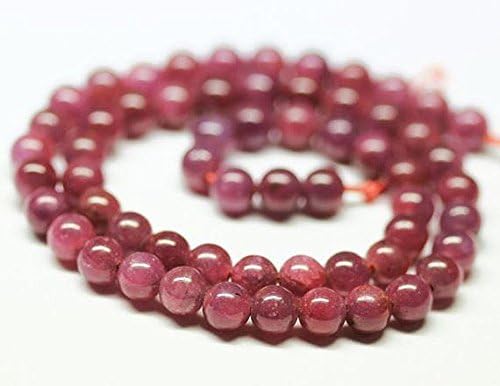 13 inch natural beads strand of 7mm smooth round african ruby gemstone beads for DIY jewelry - necklace, bracelet, earring, ring.