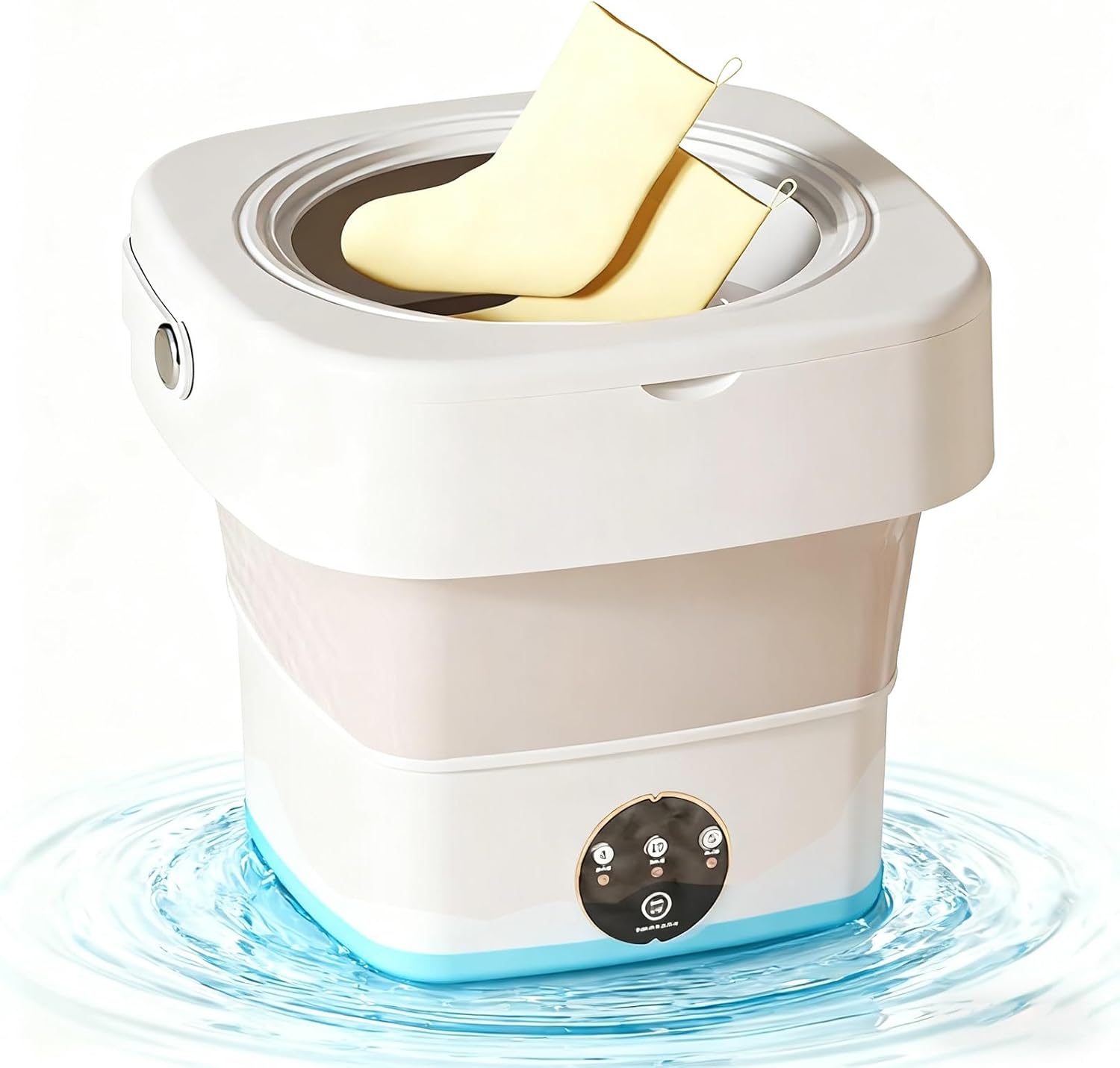 Foldable mini Washing Machine With BionicPulsator and Drain Basket Portable Washer for Small Items Ideal for Home and Travel Travel Washing Machine