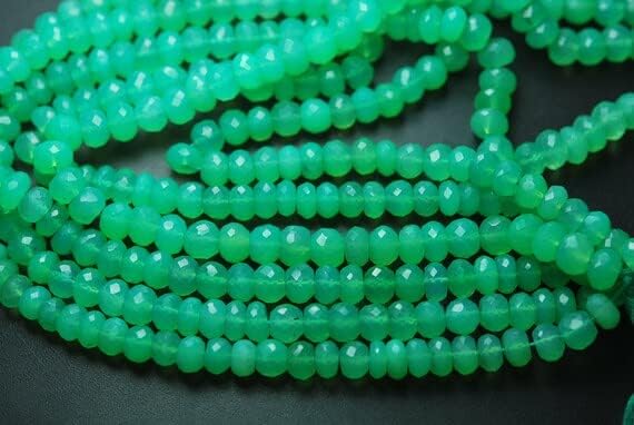 15 Inch Strands,Chrysoprase Chalcedony Faceted Rondelles Shape Beads,7-7.5mm Size,