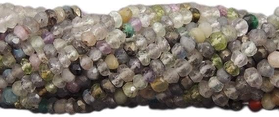 BEADS GEMSTONE 22 Strand Natural Multi Gemstone Faceted Rondelles Beads - Mix Stone Rondelles 2mm-3mm 14 Inch Code-HIGH-14785