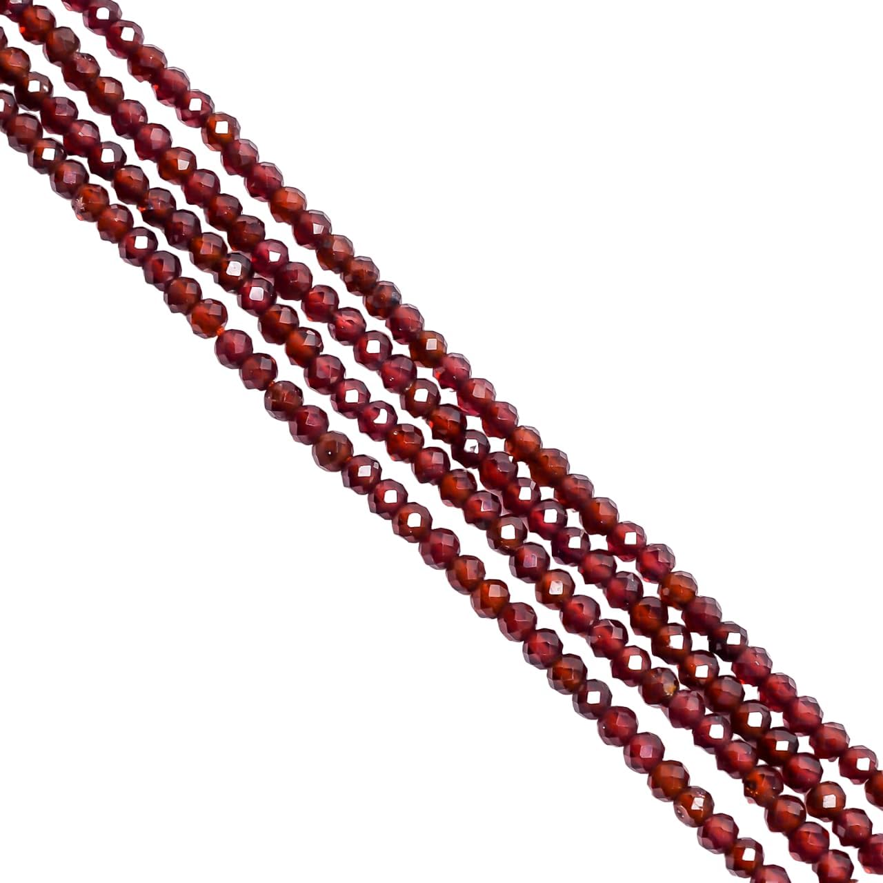 Natural Red Garnet Gemstone Round Faceted Beads 3X3 mm 50 Strand 13