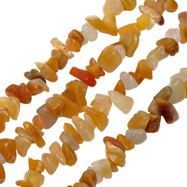 Natural Yellow Jade Chip Beads 32” Jewelry Making 50 Strand CHIK-STRD-87934