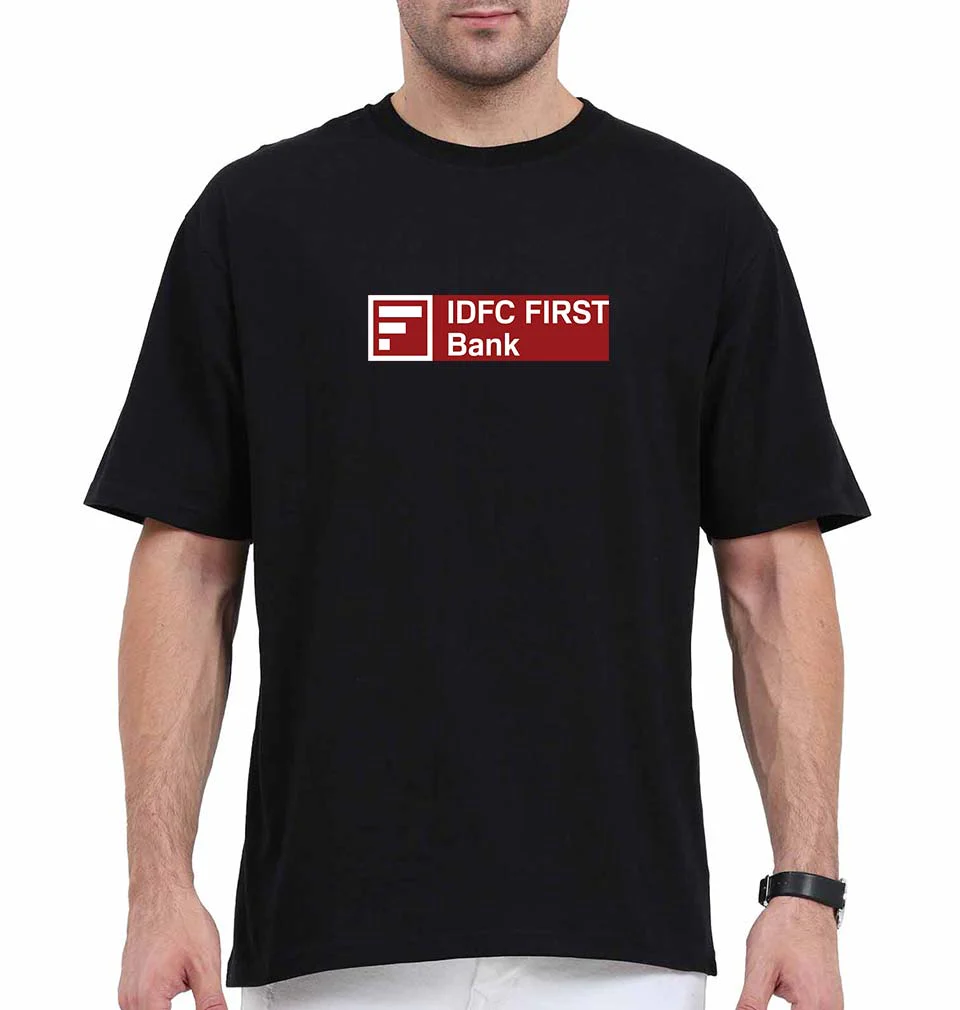IDFC FIRST BANK Oversized T-Shirt for Men