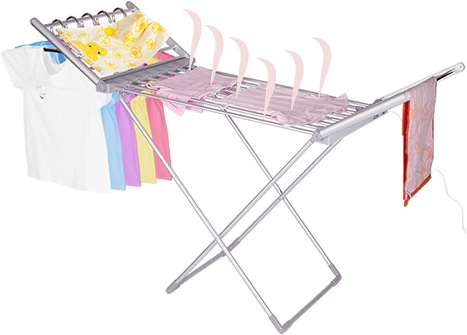 220W Electric Heated Clothes Airer Dryer, Folding Energy-Efficient Drying Rack with 18 Heated Bars for Quick Laundry Drying, Space-Saving Storage, Warm & Stylish Home Solution