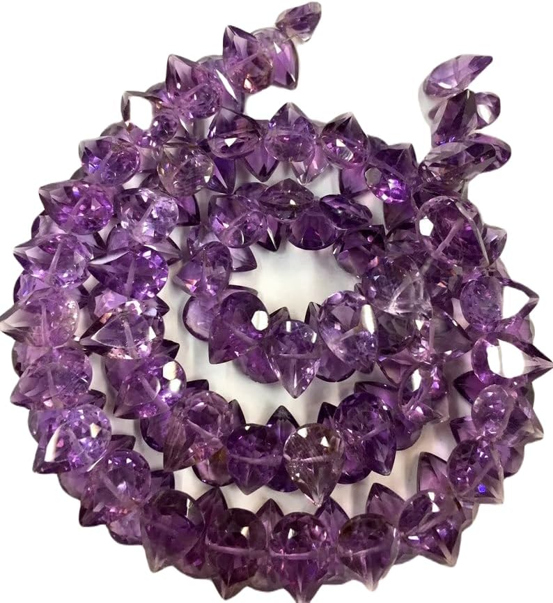 13 inch Strand of Natural gem Amethyst, 12x8mm pear Faceted Beads for DIY Jewelry Making. | Beads_01842