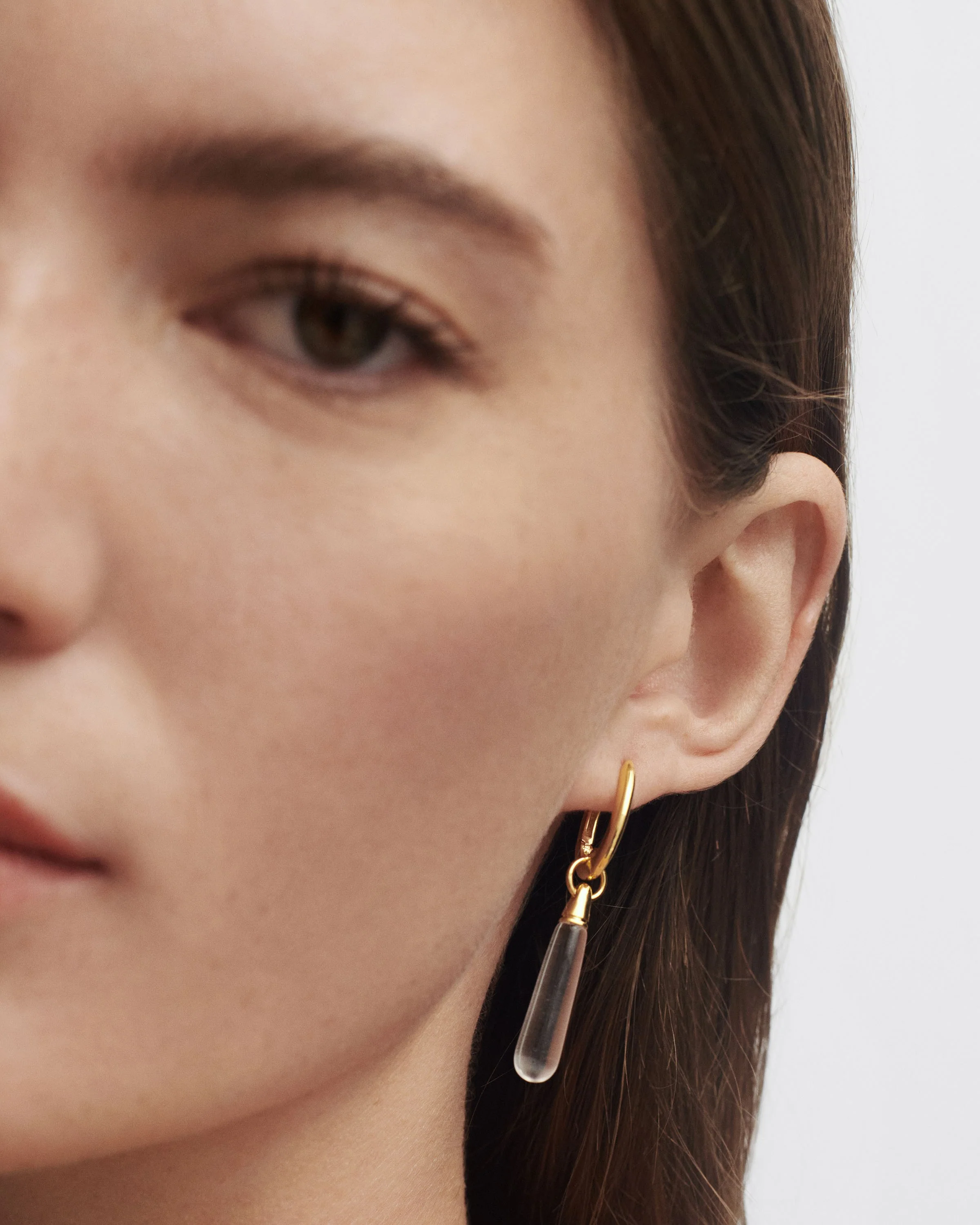 Rock crystal large Jupiter single hoop