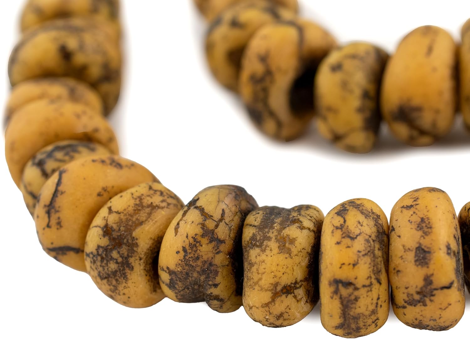 The Bead Chest Vintage Jaune Moroccan Amber Resin Beads Petite 21mm Morocco African Yellow Round Large Hole 20 Inch Strand Handmade