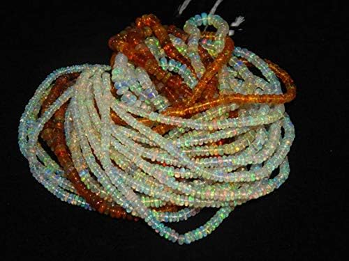 Ethiopian Opal Rondelle Beads 12 Strand Necklace welo Opal Beads Size 3x6 mm 19 inch Code-HIGH-46958